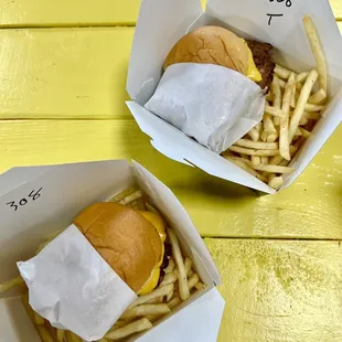 Triple OG burger (top) &amp; OG burger (bottom)