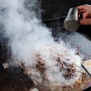 Meat on grill