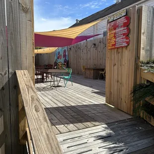 Back patio is AWESOME! Great for groups!