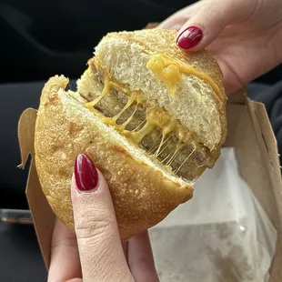 sausage and cheese sandwich