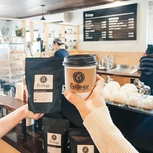 The Salted Fig Hot Latte &amp; Fresh Coffee Beans you can purchase.