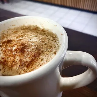 Chi-latte with oat milk.