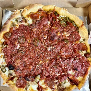 Chicago Deep Dish Quattro Carni Pizza