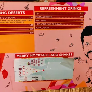 a menu for a restaurant