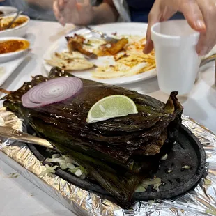a plate of food on a table