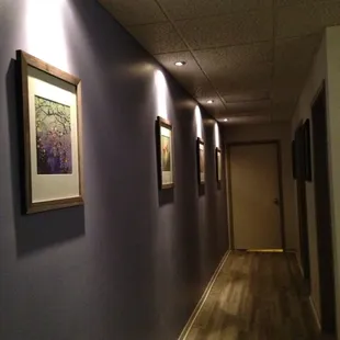 Hall way with healing art display