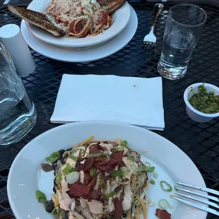 spaghetti and tostada