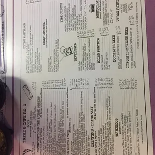 menu
