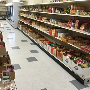 shelves of food and snacks