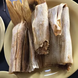 Three Pork Tamales ala carte were good