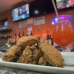 HONEY GARLIC WINGS honey garlic on the side  RUM PUNCH