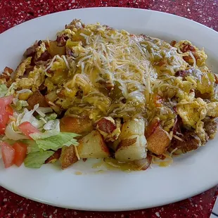 Breakfast scramble with green chile.