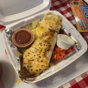 Burrito Grande with pork