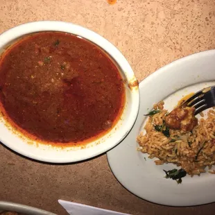 Red stew no meat. Jallof rice