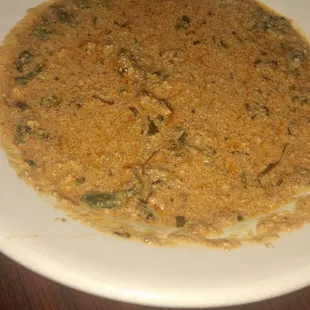 Lukewarm, yet delicious Egusi Soup!