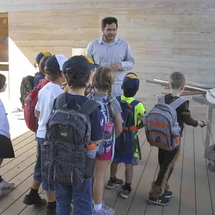 Michael talking to the kids about the Audubon Center.