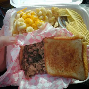 Chopped brisket sandwich