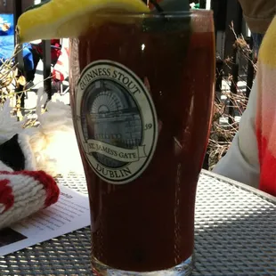 Bloody Mary on the porch for St Patty's Parade!