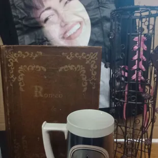 Selena T-shirt, Romeo &amp; Juliet True Vintage wooden box, Dallas Cowboys cup &amp; a Wine Cork holder