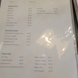 menu