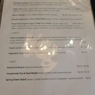 menu