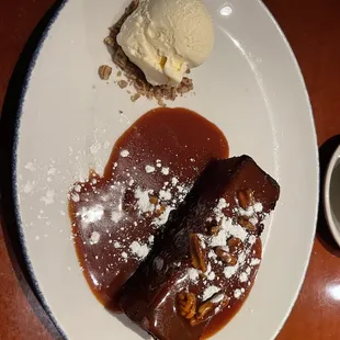 two desserts on a white plate