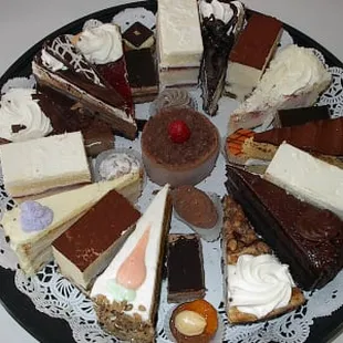 a platter of desserts