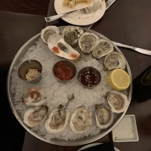 Wonderful oysters.recognized a young man in a suit. Bought him dinner