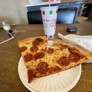1 of the lunch specials 2 slices plus drink. $8 great deal.