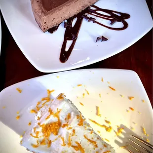 dark chocolate goat cheese cheesecake  mandarin orange cake