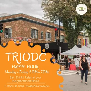 Cheers to Good Times! Join us at Trio Bistro DC for a Happy Hour that's as vibrant as the city itself.