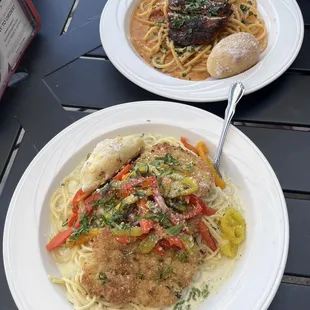 5 Five Pepper Chicken and Inferno Alfredo Pasta.