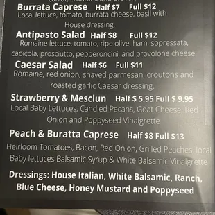 menu
