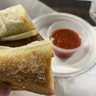 BREAD was too hard to eat -- Italian Sausage Sandwich ($11) - without onions and without peppers