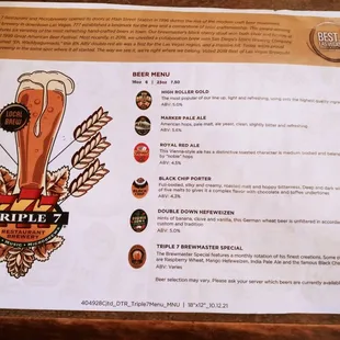 Back side info over the beers