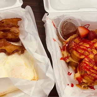 Strawberry stuffed French toast combo