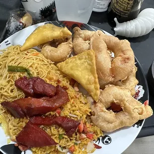 56. Singapore Mei Fun, 16. BBQ Boneless Spare Ribs 4. Crab Rangoon 43. Roast Pork Fried Rice 48. Sweet and Sour Shrimp