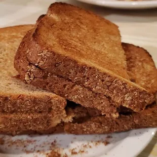 two slices of bread on a plate