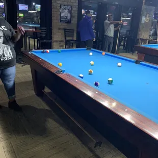 The pool tables