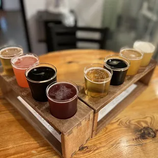 a flight of beers