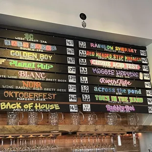 Beer menu
