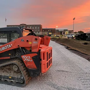 a skid steer loader on a construction site