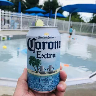 The Triple Crown Country Club pool has a baby pool with spray fountains and ice cold Corona beer with lime!