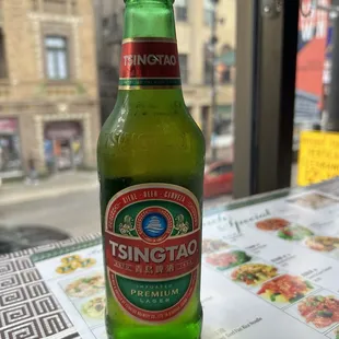 Tsingtao Chinese beer. Tastes like Dos Equis