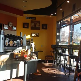 Very cute little  counter top seating area.