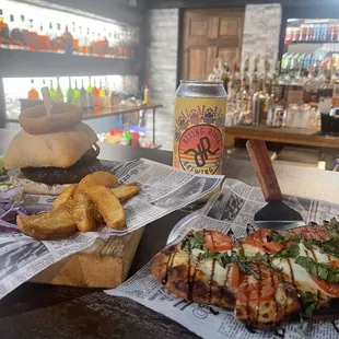 Burger and flatbread