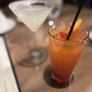 Mai. Tai and black cherry lemon drop martini