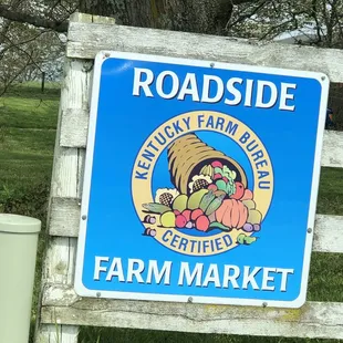 road side sign for a farm market