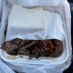 J&apos;s special with bread on top