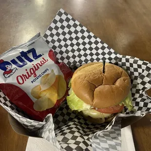 Burger with Swiss cheese &amp; everything it was so good 10/10 very fast definitely buying again.